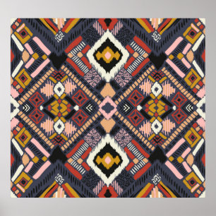 Tribal African Chevron Aztec Pattern Poster