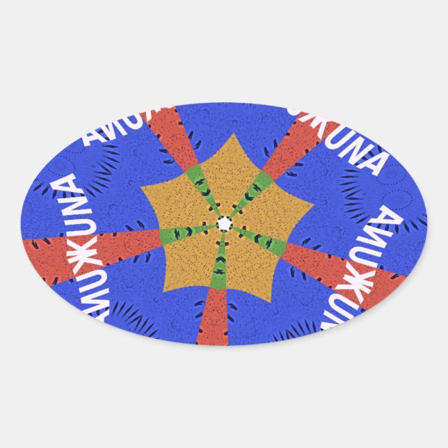 Tribal African Design: Hakuna Matata Oval Sticker (Front)