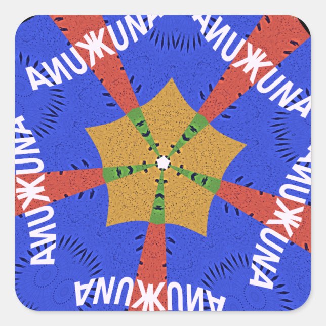 Tribal African Design: Hakuna Matata Square Sticker (Front)