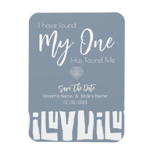 Tribal African Dusty Blue Wedding Save The Date Magnet