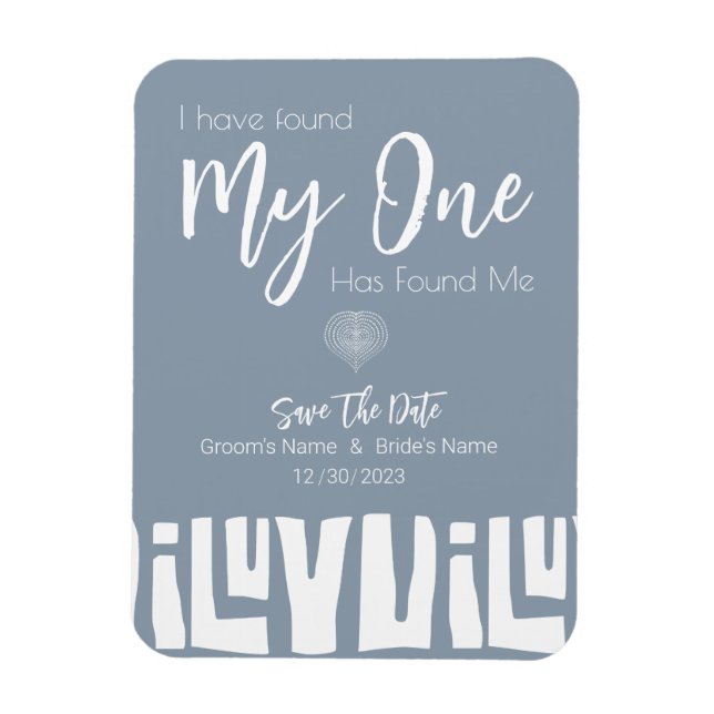 Tribal African Dusty Blue Wedding Save The Date Magnet (Vertical)