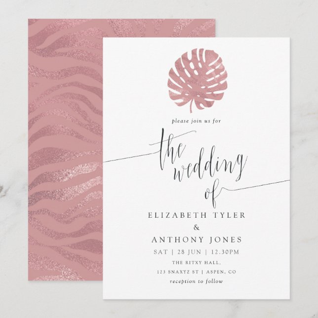 Tribal African Geometric Exotic Wedding Invitation (Front/Back)