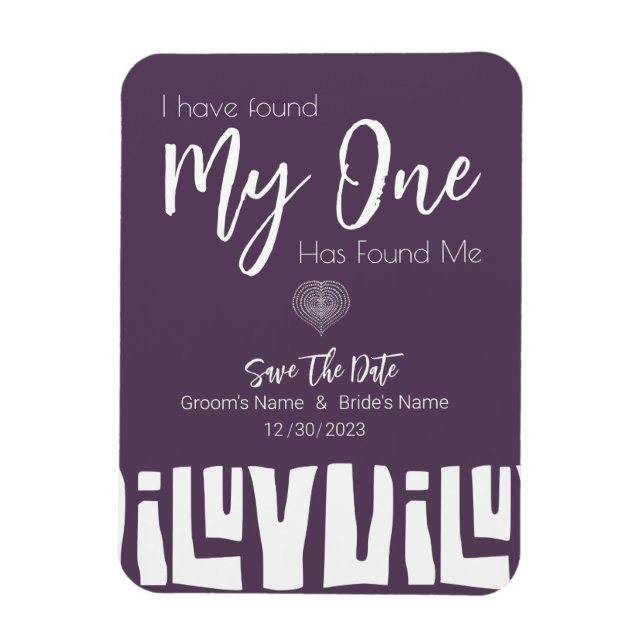 Tribal African Plum Purple Wedding Save The Date Magnet (Vertical)