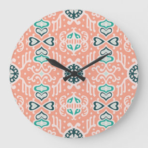 Tribal African, Seamless Aztec Pattern. Large Clock