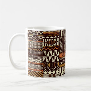 Tribal African style fabric patchwork abstract vin Coffee Mug