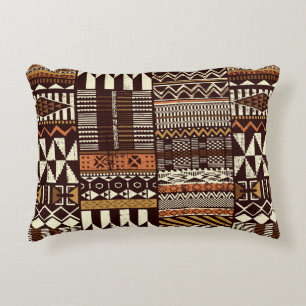 Tribal African style fabric patchwork abstract vin Decorative Cushion