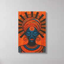 Tribal African Woman Illustration with Bold