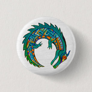 Tribal Alligator Art 3 Cm Round Badge