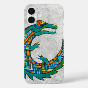 Tribal Alligator Art iPhone 16 Plus Case