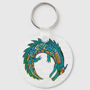 Tribal Alligator Art Key Ring