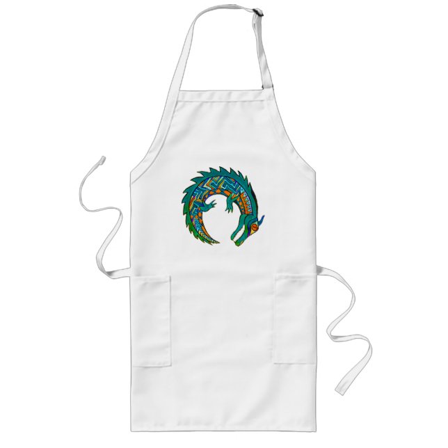 Tribal Alligator Art Long Apron (Front)