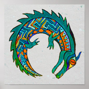 Tribal Alligator Art Poster