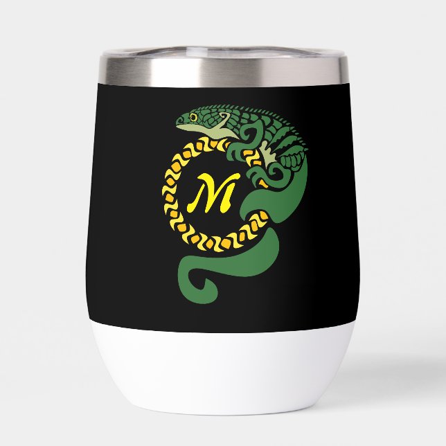 Tribal Alligator Lizard Hugging a Sun Monogram (Back)