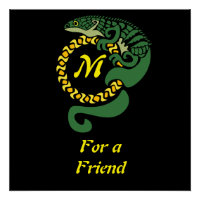 Tribal Alligator Lizard Hugging a Sun Monogram