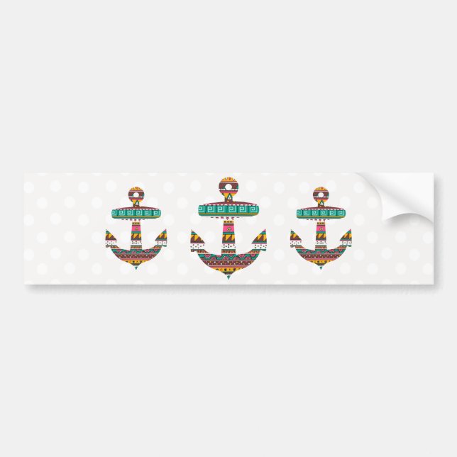 Tribal Anchor Bumper Sticker (Front)