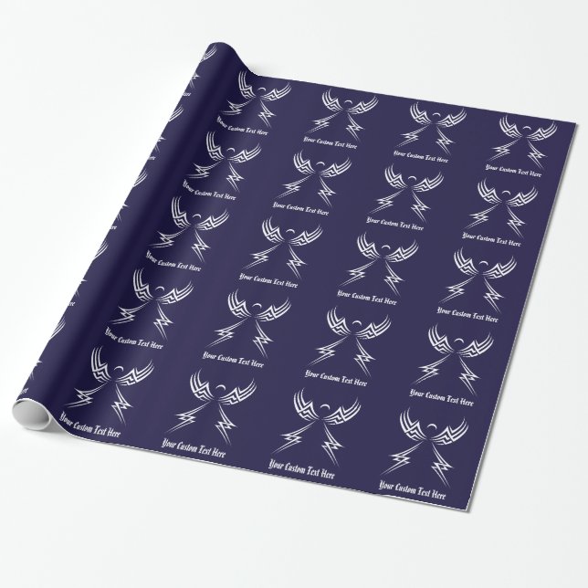 Tribal Angel custom colour wrapping paper (Unrolled)