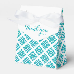 Tribal angular aqua teal thank you gift box