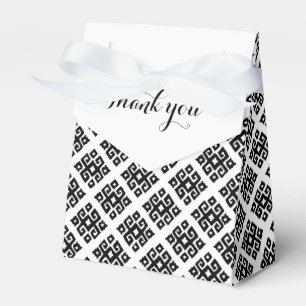 Tribal angular black white thank you gift box