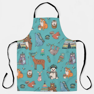 Tribal animals: woodland forest pattern. apron