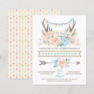 Tribal Antler Gender Reveal Invitation
