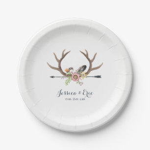 Tribal Arrow and Antlers Paper Plate