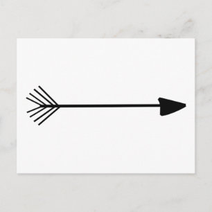 Tribal Arrow Art Single Black Arrow Custom Color Postcard