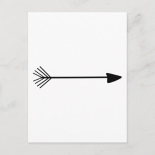 Tribal Arrow Art Single Black Arrow Custom Colour Postcard