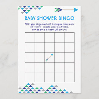 Tribal & Arrow Baby Boy Shower Bingo Cards