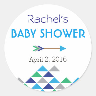 Tribal & Arrow Baby Boy Shower Sticker Labels