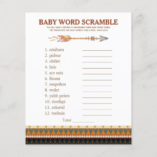Tribal Arrow Baby Shower Games