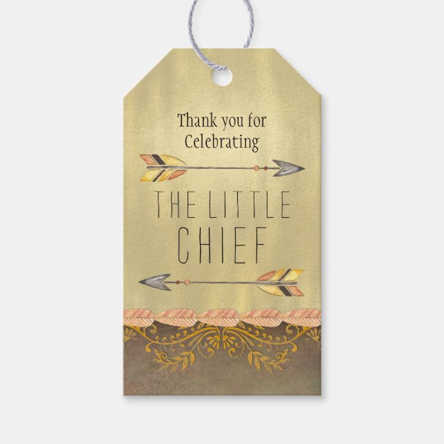 Tribal Arrow Baby Shower Gift Tags (Front)