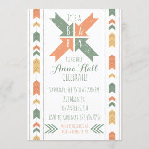 Tribal Arrow Baby Shower Neutral Invitation