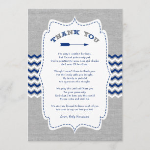 Tribal Arrow Baby Shower thank you note + poem