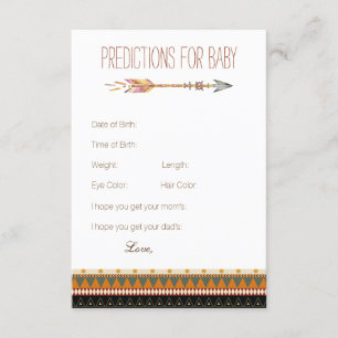 Tribal Arrow Predictions Advice Cards Baby Shower