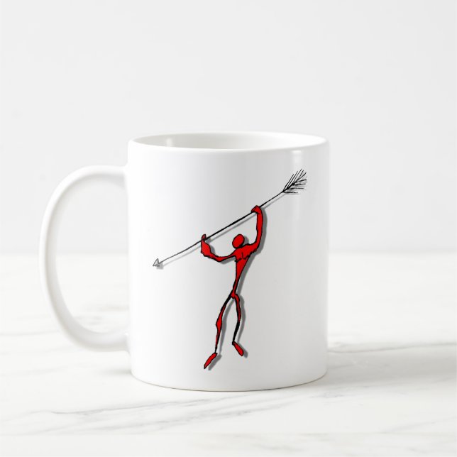 Tribal Arrow Spear Figure red Coffee Mug (Left)