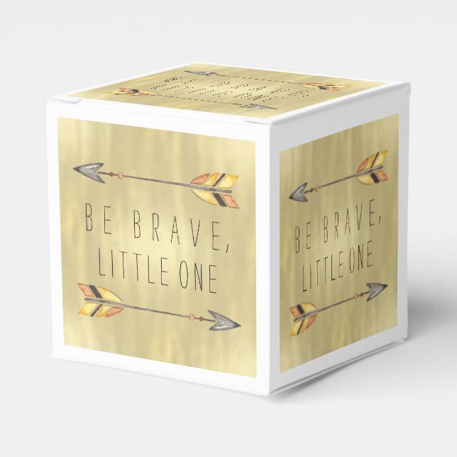 Tribal Arrows Be Brave Baby Shower Favour Box (Front Side)