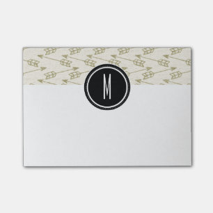 Tribal Arrows Black Monogram Post-it Notes