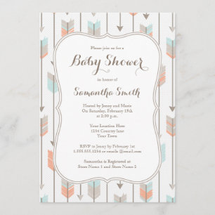 Tribal Arrows Boy Baby Shower Invitation