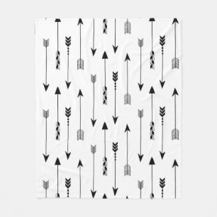 Tribal arrows on white background. Seamless patter Fleece Blanket