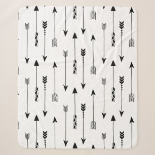 Tribal arrows on white background. Seamless patter Sherpa Blanket