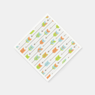 Tribal Arrows Pattern Blue Orange Green Grey Napkin