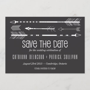 Tribal Arrows Save the Date Announcement Grey
