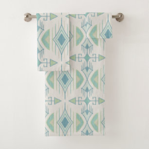 Tribal Arrows, Sea Glass, Blue, Cream, Sage Bath Towel Set