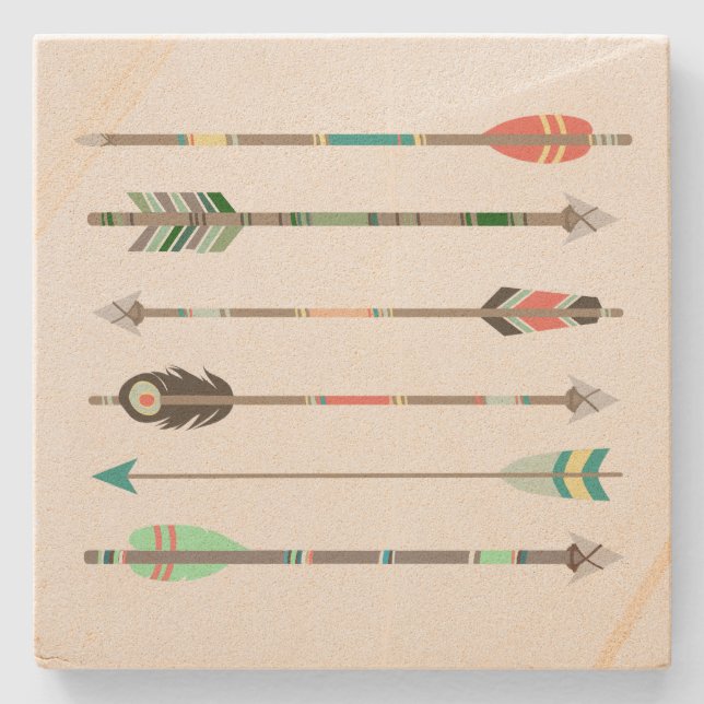 Tribal Arrows Stone Coaster (Front)