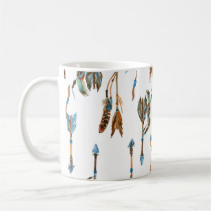 Tribal arrows: watercolor vintage illustration. coffee mug
