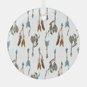 Tribal arrows: watercolor vintage illustration. glass tree decoration