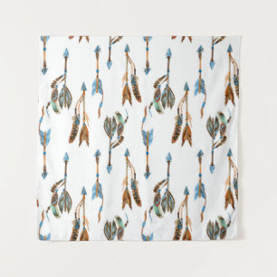 Tribal arrows: watercolor vintage illustration. tapestry