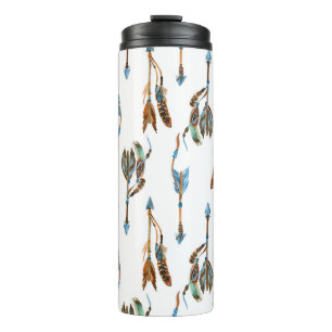 Tribal arrows: watercolor vintage illustration. thermal tumbler