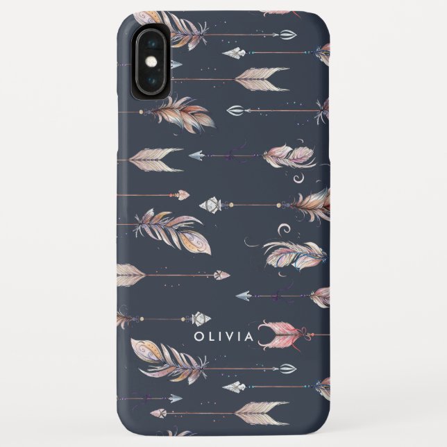 Tribal arrows with feathers pattern Case-Mate iPhone case (Back)