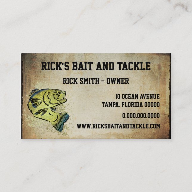 Tribal Art Bass Fish Business Card (Front)